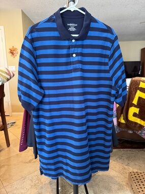 Harbor Bay Navy & Blue Striped Polo